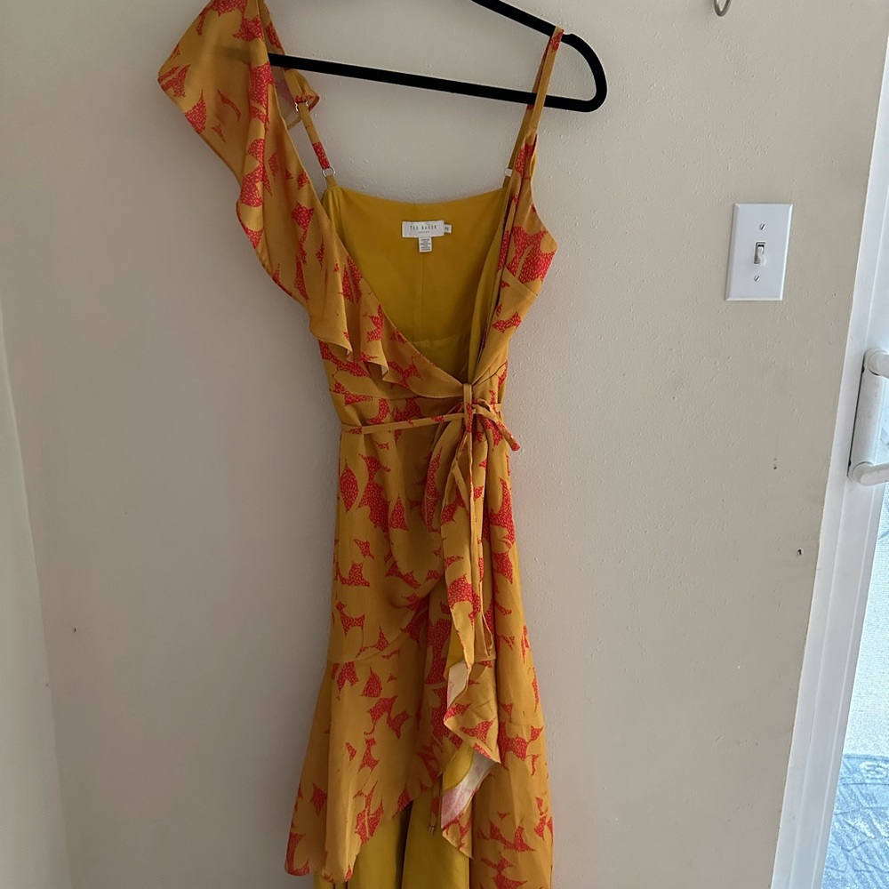 Ted Baker Saraaa Ruffle Midi Wrap Dress sz 4-6 - Picture 3 of 6